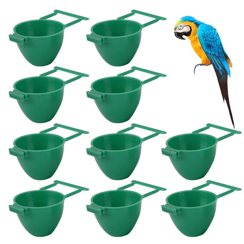 

10 Pcs Bird Parrot Feeder Fruit Container Holder Cage Hanging Pet Bird Supplies Feed Box Easy To Install Bird Feeding Supplies