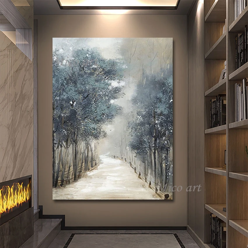 

Woodland Walkway Oil Painting Artwork Hotels Abstract Wall Decoration Modern Textured Art Landscape Pictures Canvas Unframed