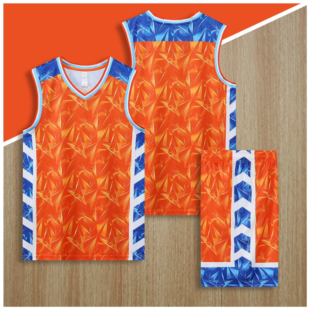 Summer New Adult Youth Training Basketball Set Xs-5Xl Custom College Team Basketball Set Breathable Sports Quick Drying Jersey