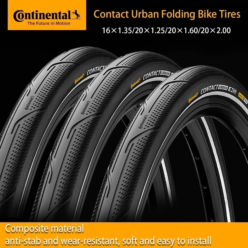 

Continental Contact Urban Wire Tire 16/20 Inch Stab-proof Gravel Tyre Reflective Sidewall For Urban/E-Bike/Brompton Bicycle Tire