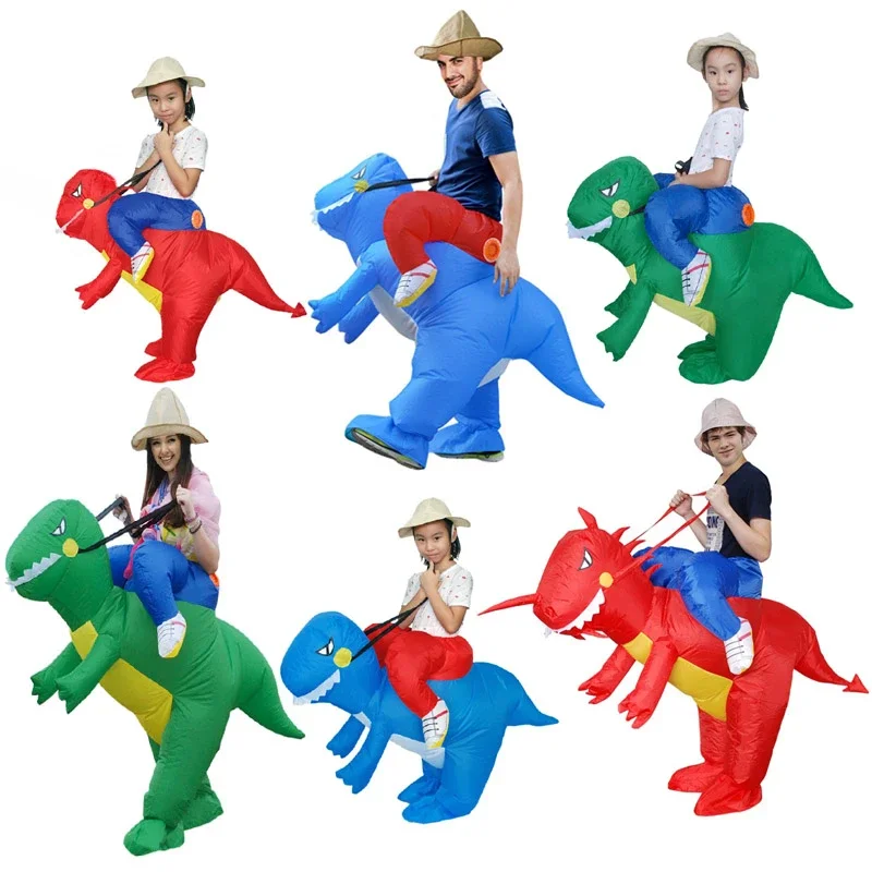 

Disfraz inflable de dinosaurio para fiesta de Halloween, disfraz de Animal para adultos y mujeres