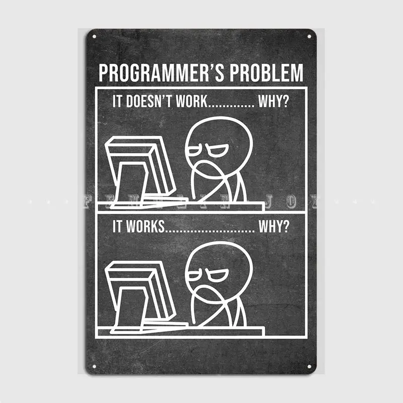 

Программатор, Забавный плакат с мемом, металлический плакат, кинотеатр, гараж, украшение для дома, настенные плакаты