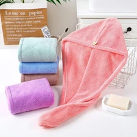 women bathroom hair towels super absorbent quick drying microfiber bath towel solid color hair dry cap salon towel
