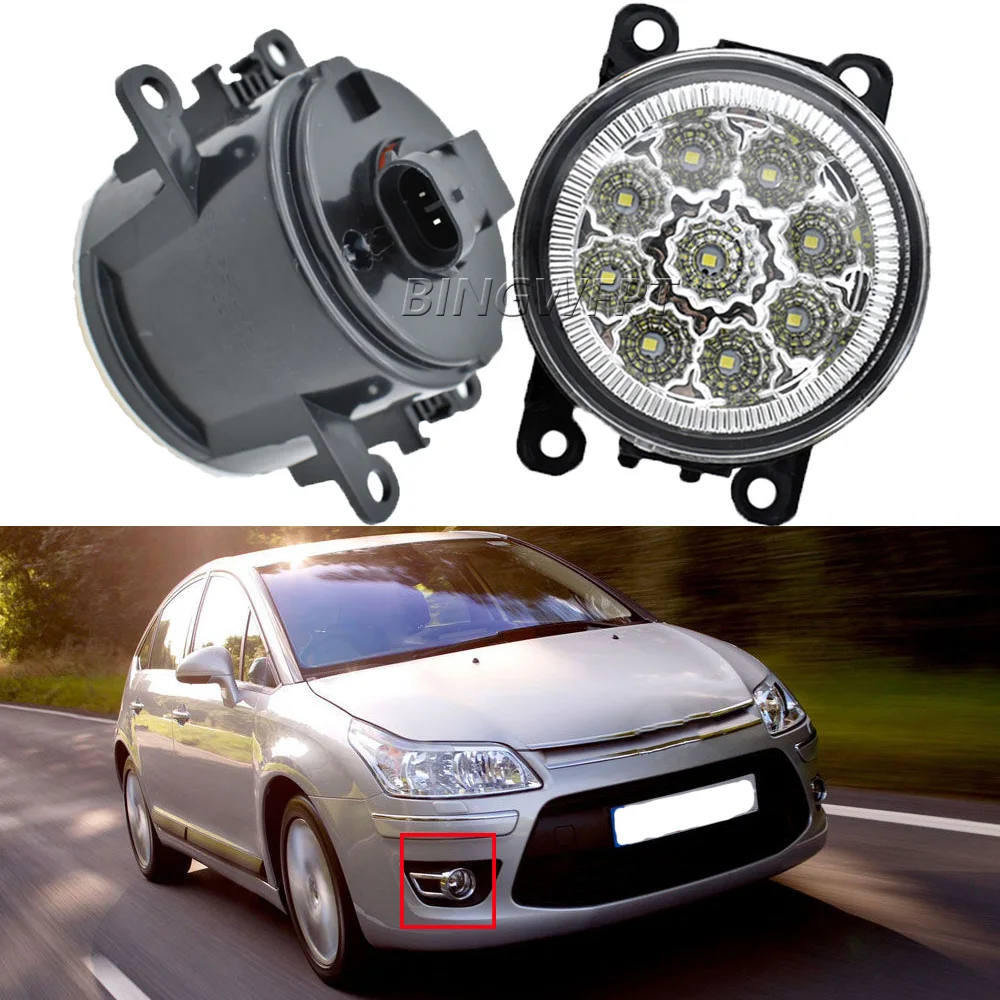 

2X for Citroen C3 C4 C5 C6 C-Crosser Xsara Picasso 1999-2015 Headlight LED Fog Light Halogen Foglights Fog Lamp