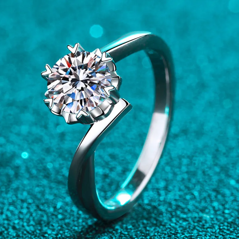 

1 carat moissanite ring 925 sterling silver ring female proposal wedding gift