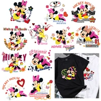 disney iron on patches cute mickey mouse minnie clothing patches heat transfer stickers applique on clothes children t shirt