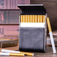 20 cigarettes super thin fashion pu leather pressure resistant retro cigarette case smoking tools accessories for men gift box