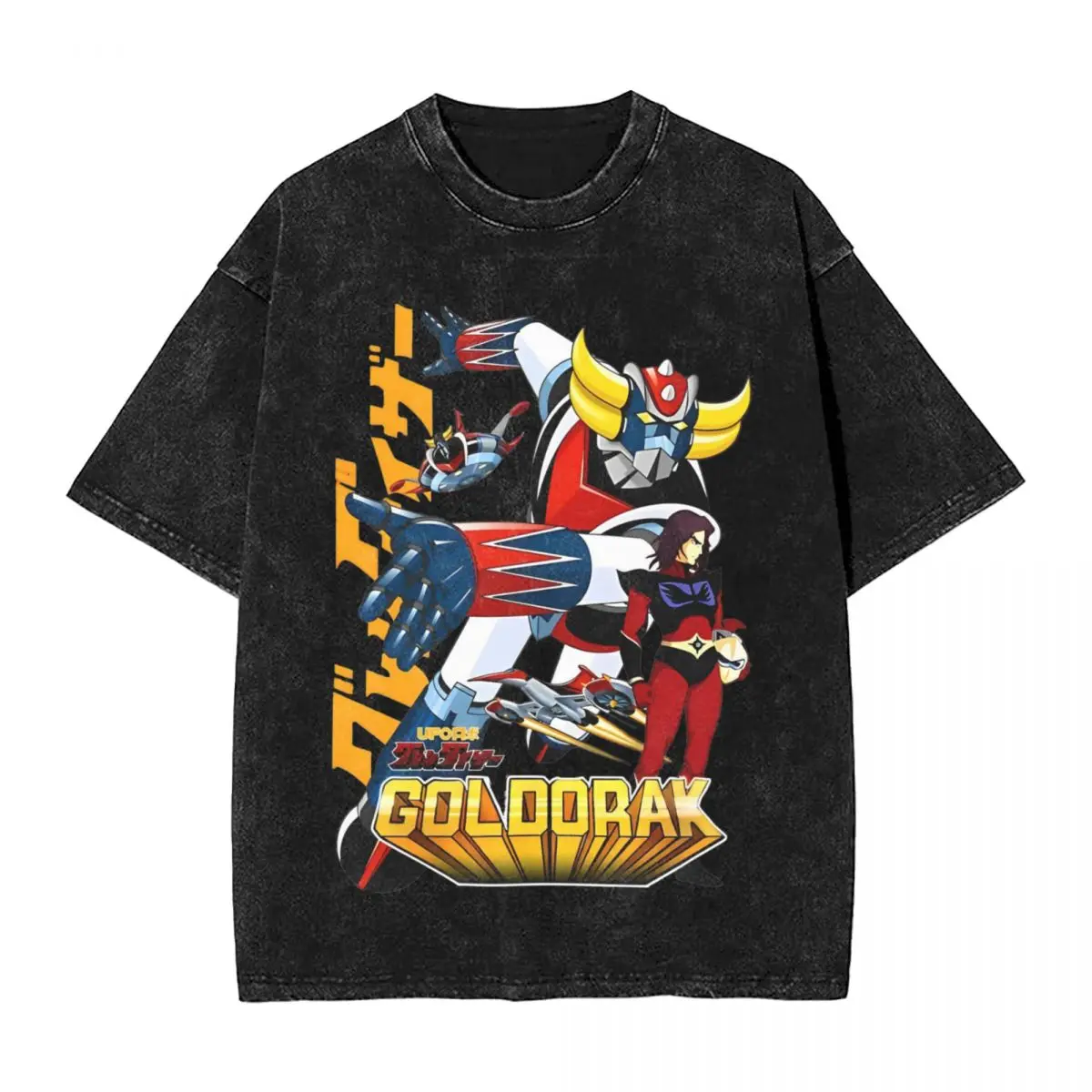 Grendiser Aka GOLDORAK Dukefleed стираная футболка уличная Mazinger Z футболки с аниме Goldorak для