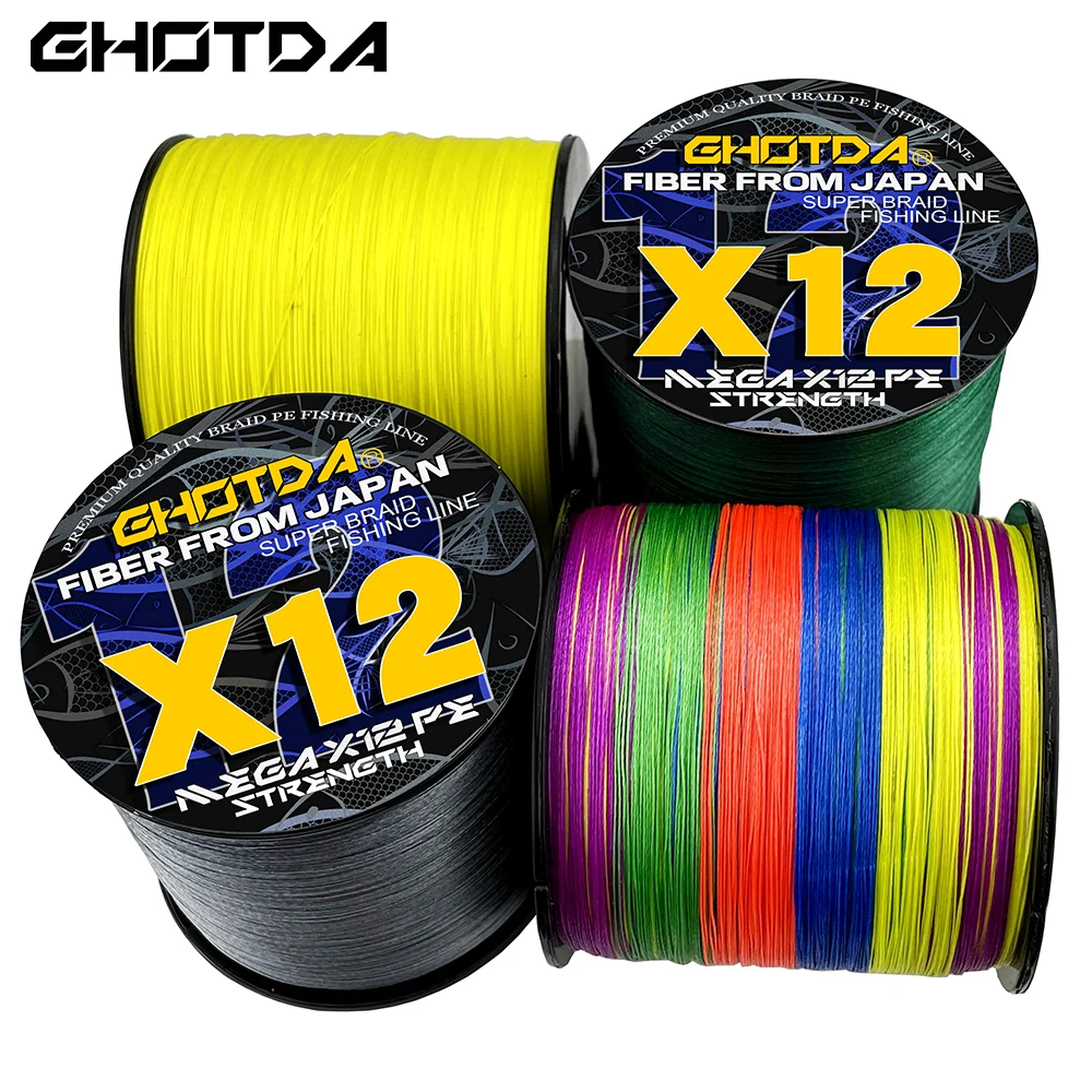 

Ghotda Braided Fishing Line 100m Colorful Japanese Multifilarment Carp Fishing Line Accessories PE 25LB-120LB Cord