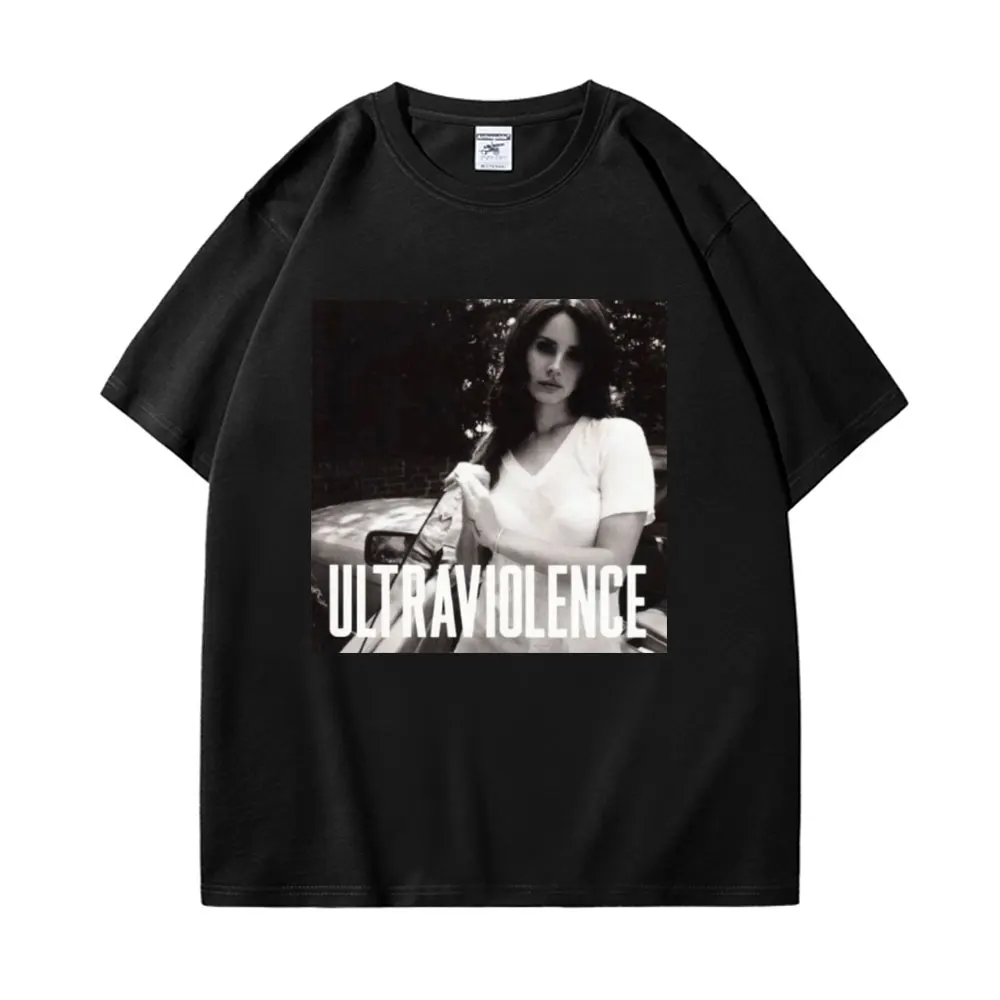

Singer Lana Del Rey Graphics T-Shirt Summer Vintage Casual Short Sleeve T-shirts Unisex Fashion Pure Cotton Oversized Tee Shirt