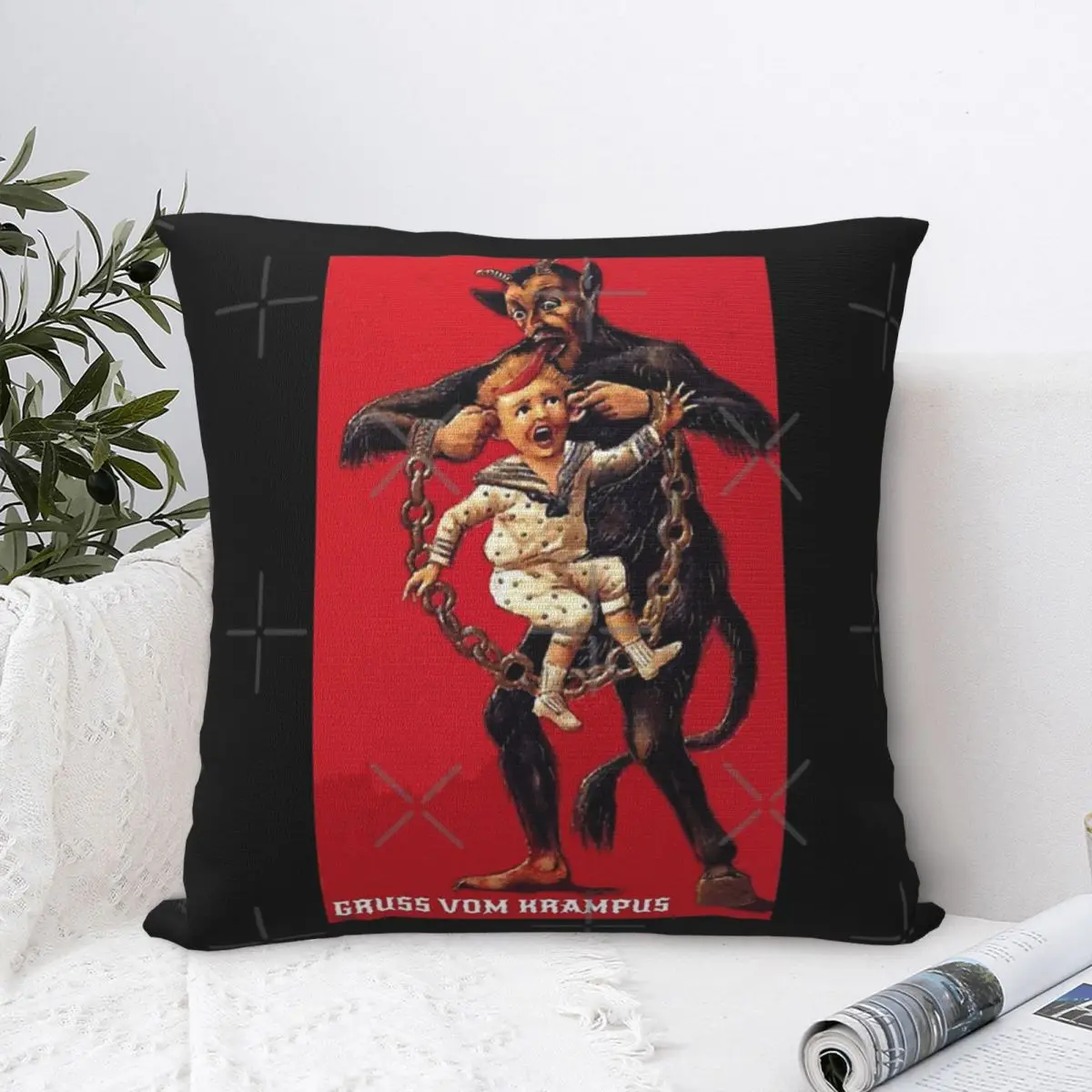 Подарки для женщин Merry Krampus Рождественский графический веер наволочка