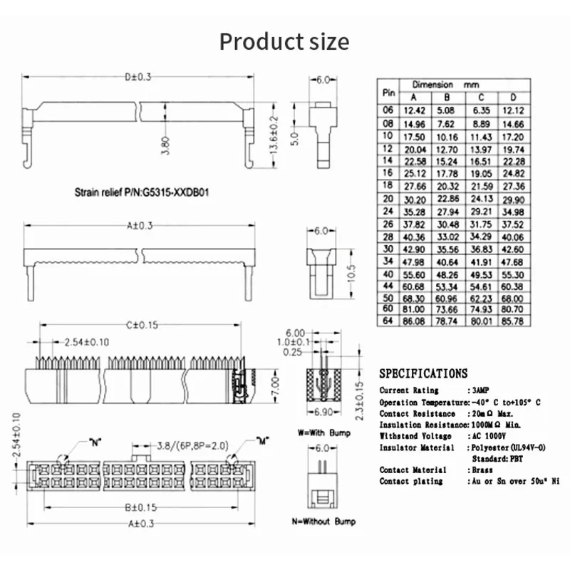 Фоторазъем Женский 10p 14p 16p 20p 34p 40 pin набор коннекторов для кабелей IDC с шагом 2 54 мм