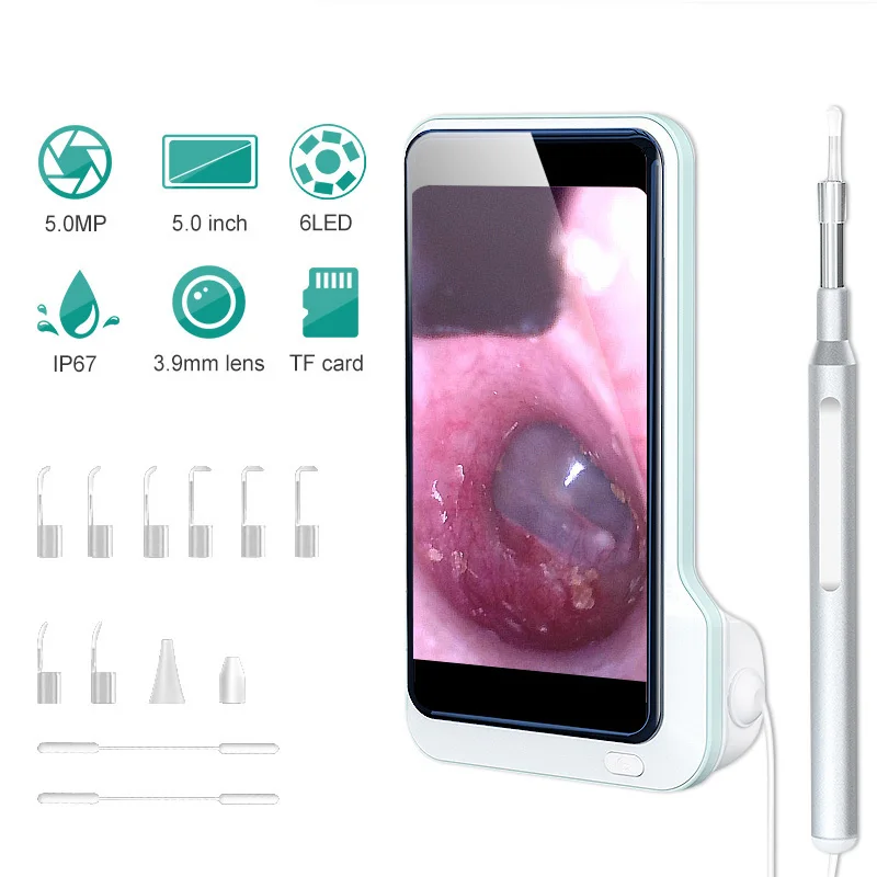 

5,5-дюймовый ЖК-дисплей, цифровая фотокамера, 4,5 P HD, отоскоп для ушей, 1080 мм, эндоскоп для осмотра, инструмент для удаления ушного воска