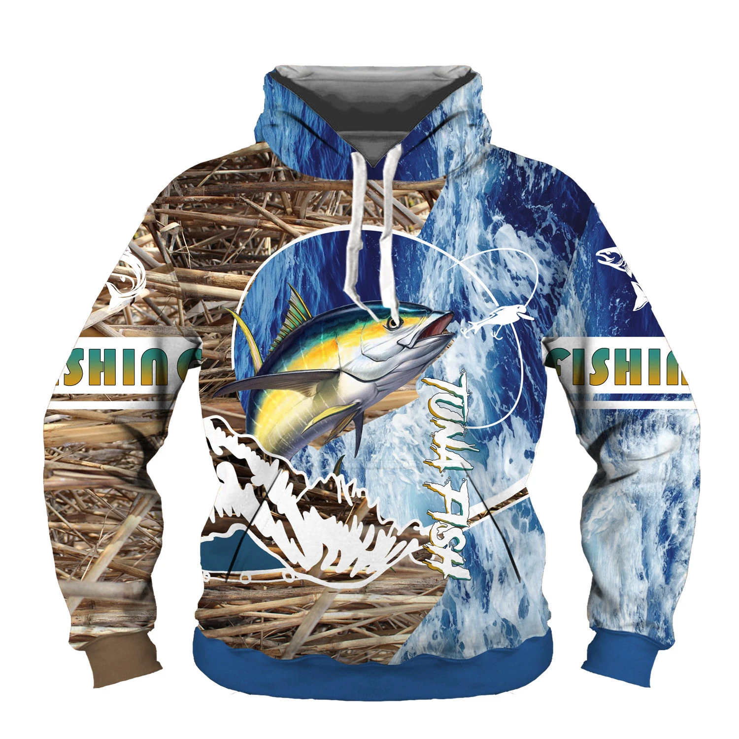 Men Women Outdoor Sea Fishing Camping Hunting 3D HoodiesClothing Unisex Camouflage Sweatshirt Tops