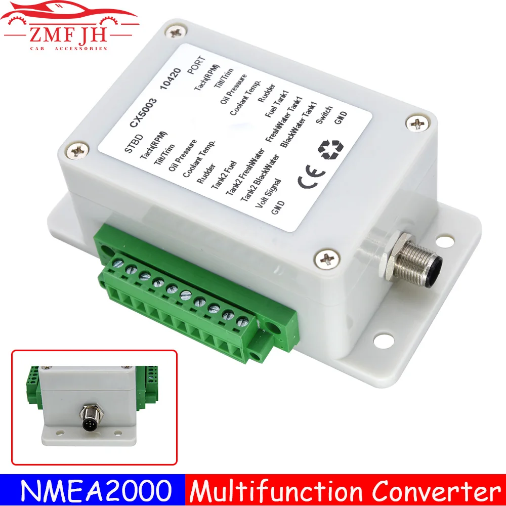 NMEA 2000 Multifunction Converter Connect Up to 18 Sensors 0-190 ohm CX5003 NMEA2000 Converter For Boat Yacht Marine Sensor
