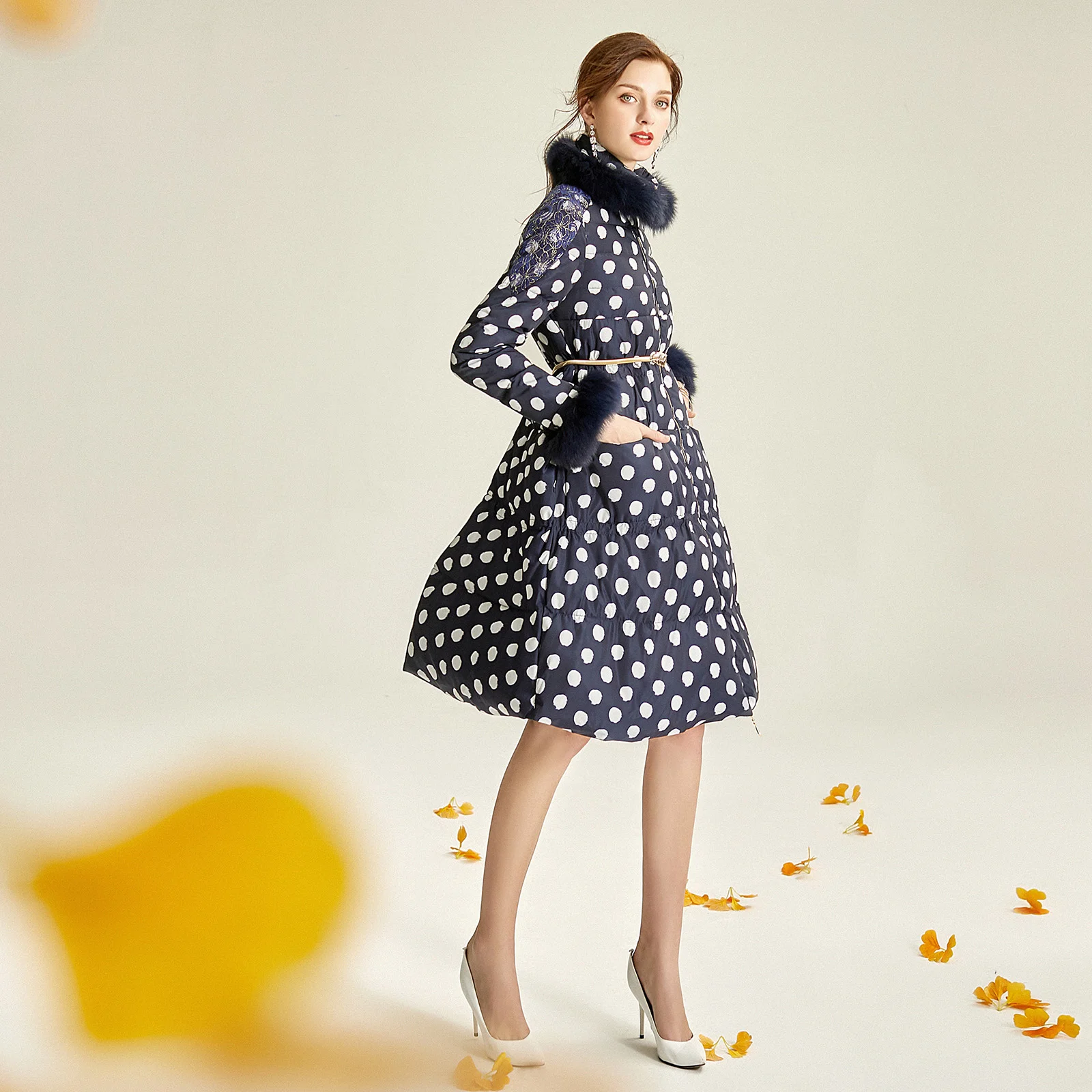 Женское пальто большого размера зимняя женская куртка с воротником из 2023