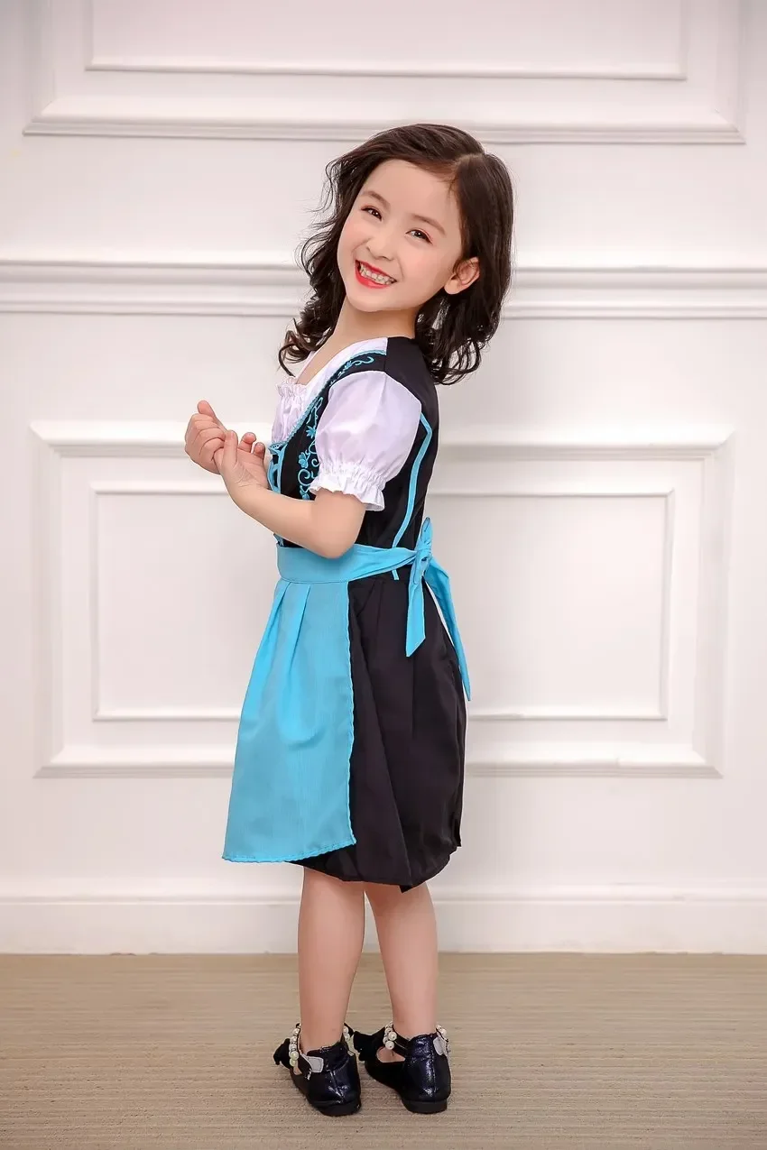 Синяя немецкая пивная горничная карнавальные детские костюмы баварское платье