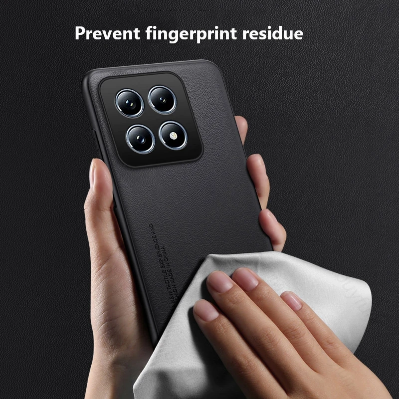 Роскошный простой кожаный чехол для телефона Xiaomi 14 T Pro 5G мягкая рамка из ТПУ