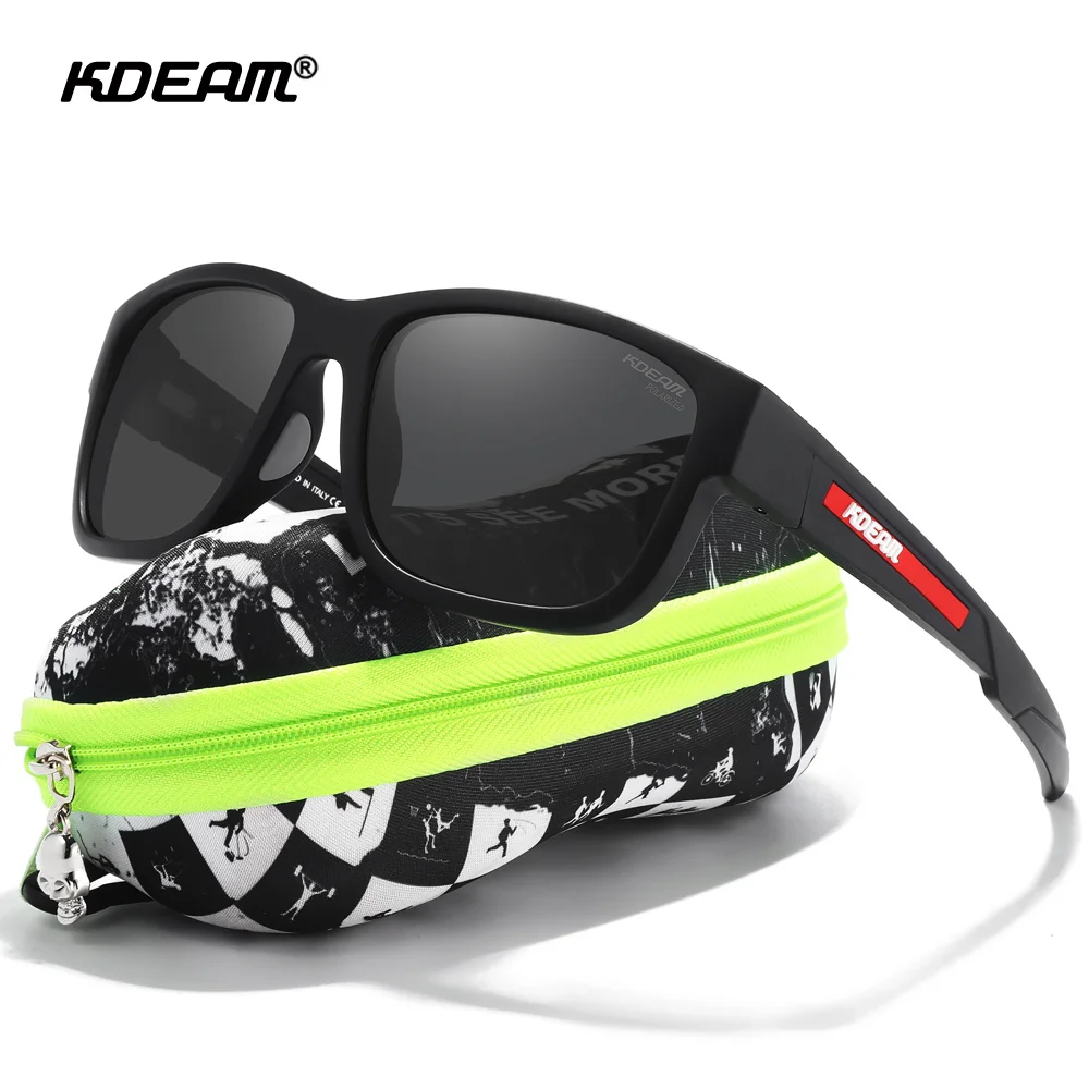KDEAM 2024 квадратные мужские солнцезащитные очки TR90 поляризованные и UV400 Защитные