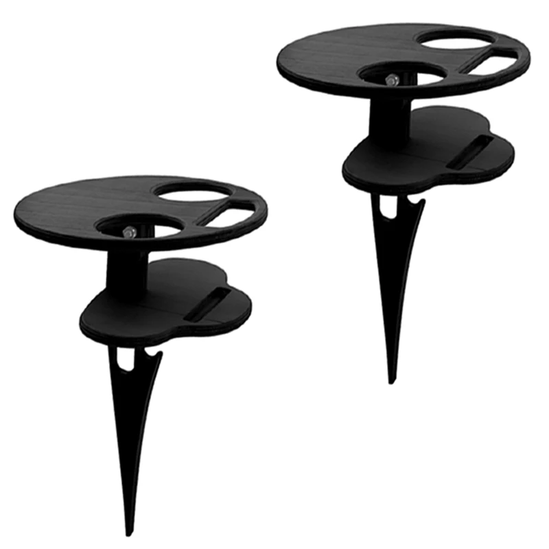 

2 шт., деревянный двухслойный складной винный стол для пикника, сада, крыльца, пляжа