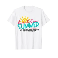 happy last day of school teacher student graduation t shirt summer fashion sayings quote graphic tee tops short sleeve blouses