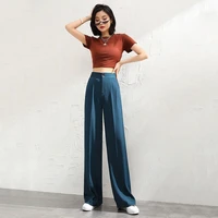 wide leg pants womens high waist 2022 spring and summer new loose straight tube leisure floor dragging chiffon pants