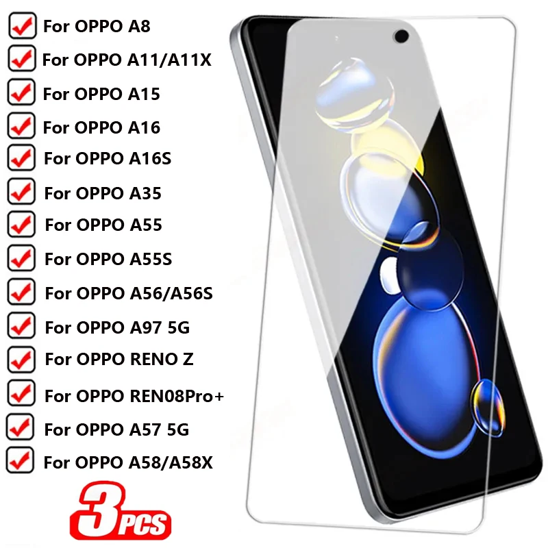 Защитное стекло, закаленное стекло для OPPO A8 A11X A15 A16S A35 A55S A56 A56S A58X RENO Z 08Proplus A57 A97, 3 шт. Защитное стекло, закаленное стекло для OPPO A8 A11X A15 A16S A35 A55S A56 A56S A58X RENO Z 08Proplus A57 A97, 3 шт.