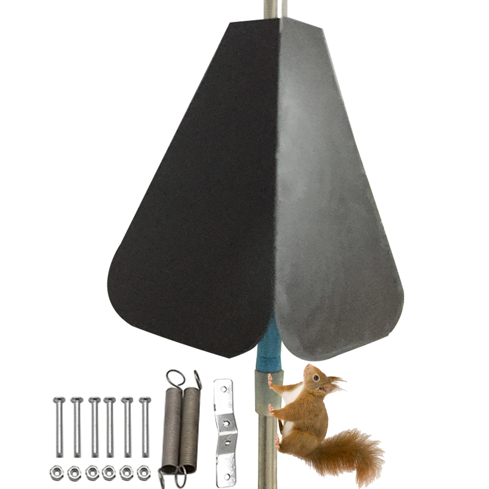 

Reusable Bird Feeder Pole Outdoor Shepherds Hook Hang Mount Garden Squirrel Baffle Built In Spring Flexible PP Yard Dual Defense