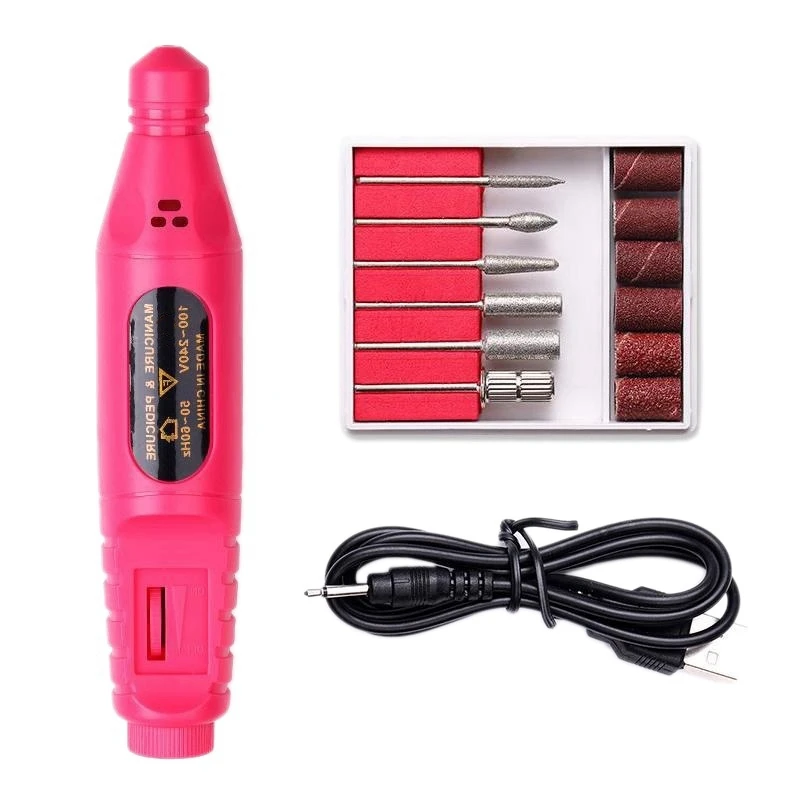 

Electric Manicure Kit Nail File Remover Electric Nail Drill Filing Machine Pedicure Kit With 6 Nail Drill For Nails