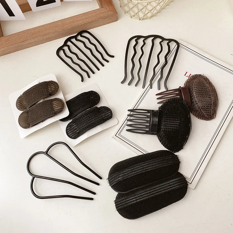1/2Pcs/set Fluffy Hair Clips Bang Root No Heat Pads Sponge Black Magic Invisible Hairpins Care DIY Styling Tool |