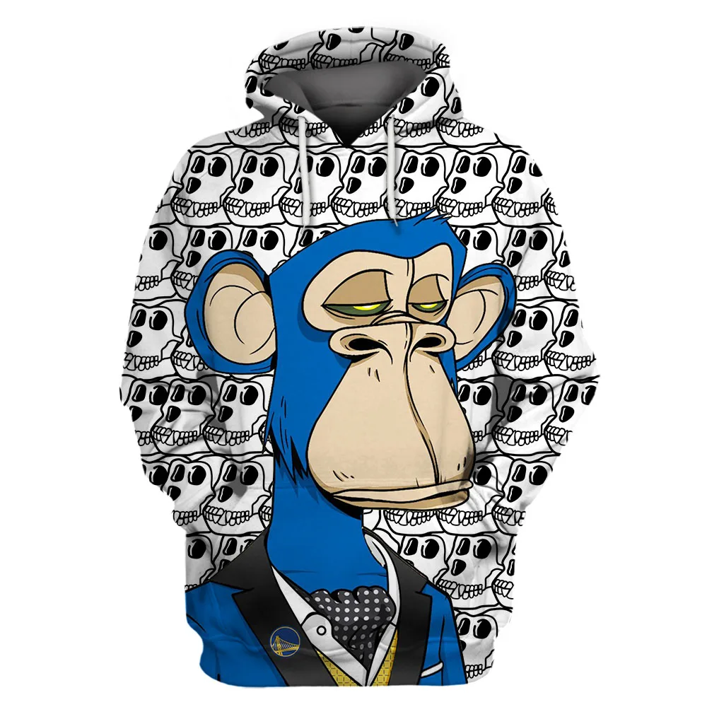 

Bored Ape Yacht Club BYAC Hooded Hoodies 3D Print Harajuku Women Men NFT Original Design Sweatshirts Fuuny Manga Monkey Pullover