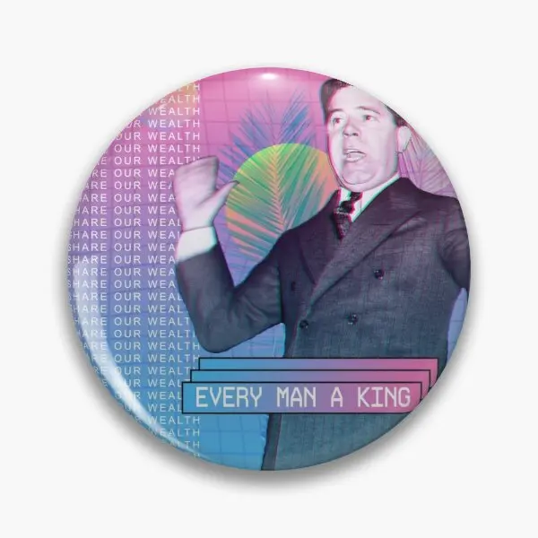 

Every Man A King Vaporwave Leftist Huey Customizable Soft Button Pin Hat Lapel Pin Creative Badge Decor Jewelry Metal Fashion