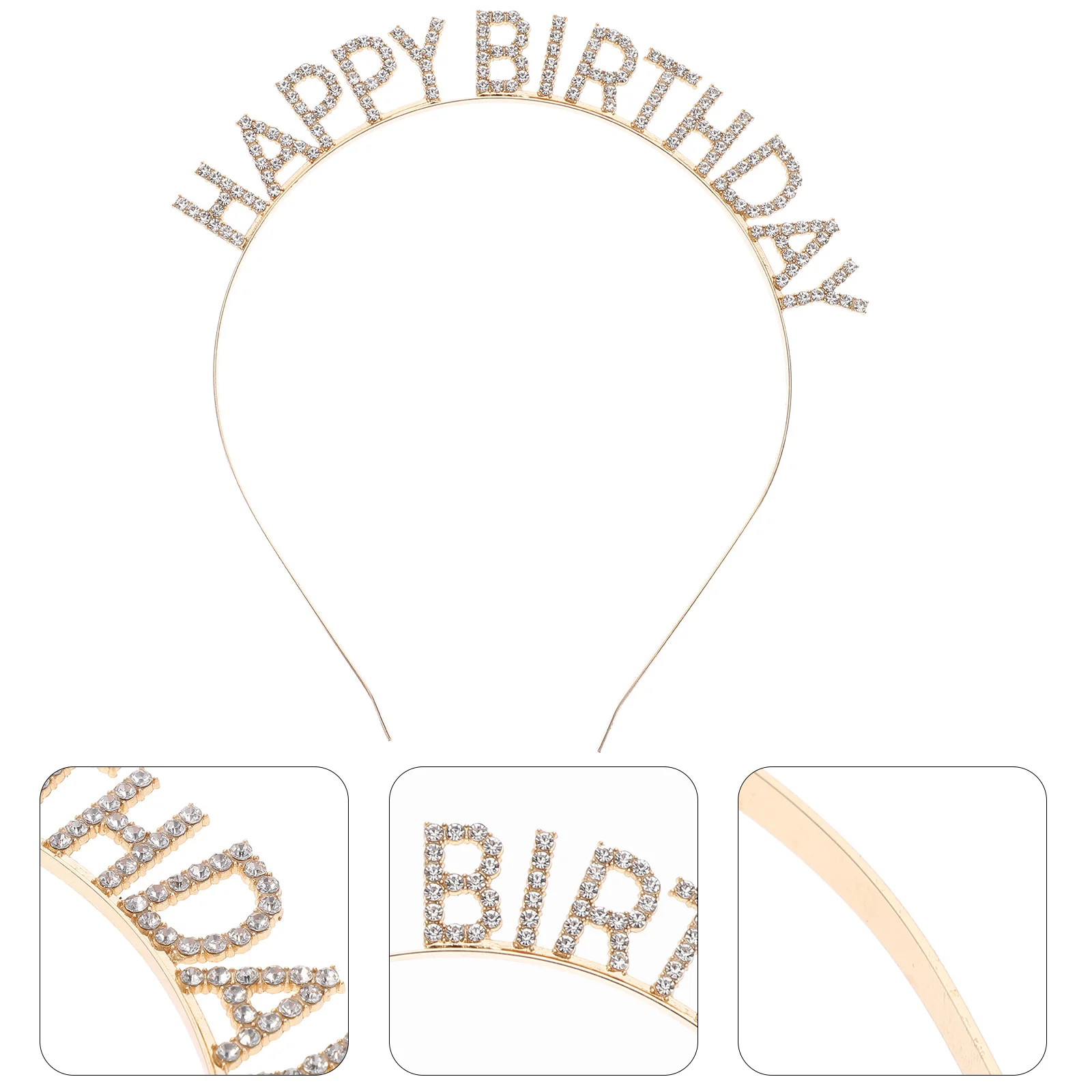 

Happy Birthday Headband Party Headbands Hair Accessories Rhinestone Crowns Women