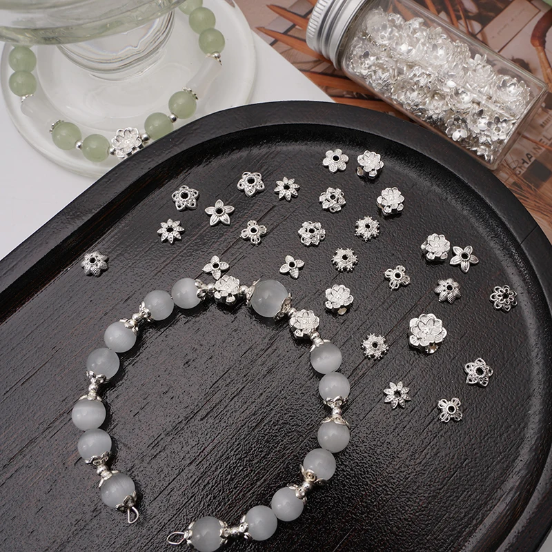 7/8/10 мм серебряный цвет цветок лотоса сплав колпачки для бусин свободные