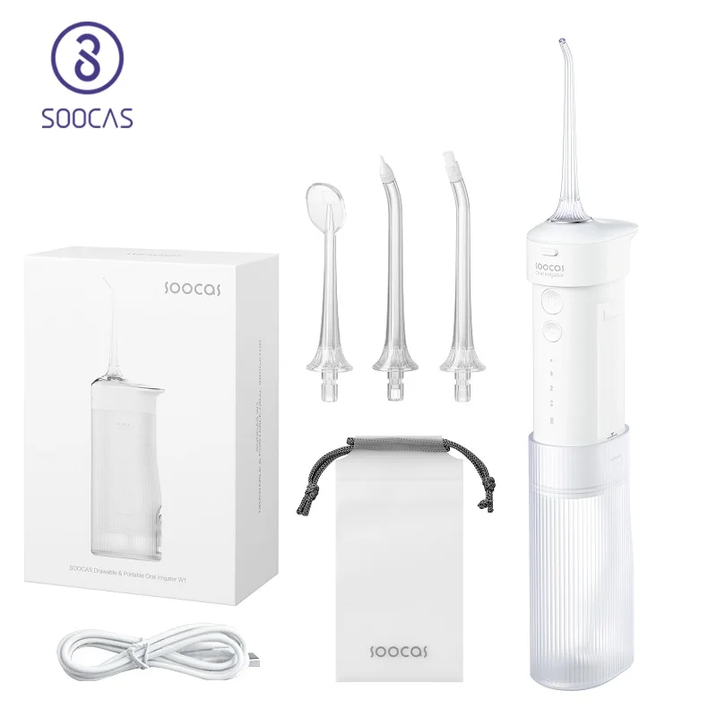 SOOCAS  Drawable Portable Oral Irrigator W1 USB Typr-c Rechargeable Water Flosser Drawable Structure Portable Dental Water Jet enlarge