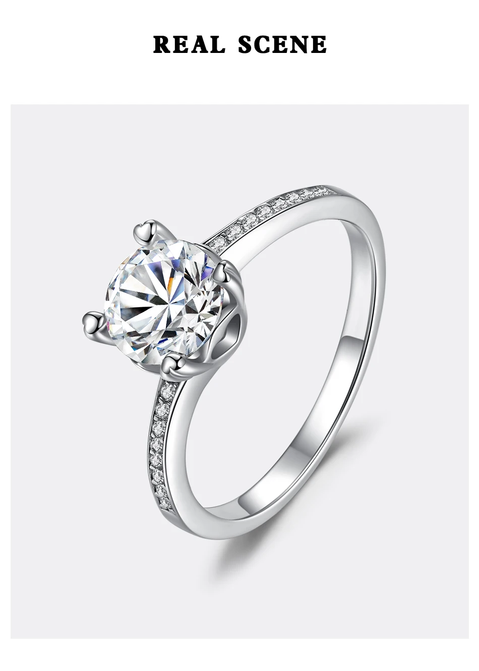 

Женское кольцо из серебра 925 пробы с натуральным камнем в 1 карат