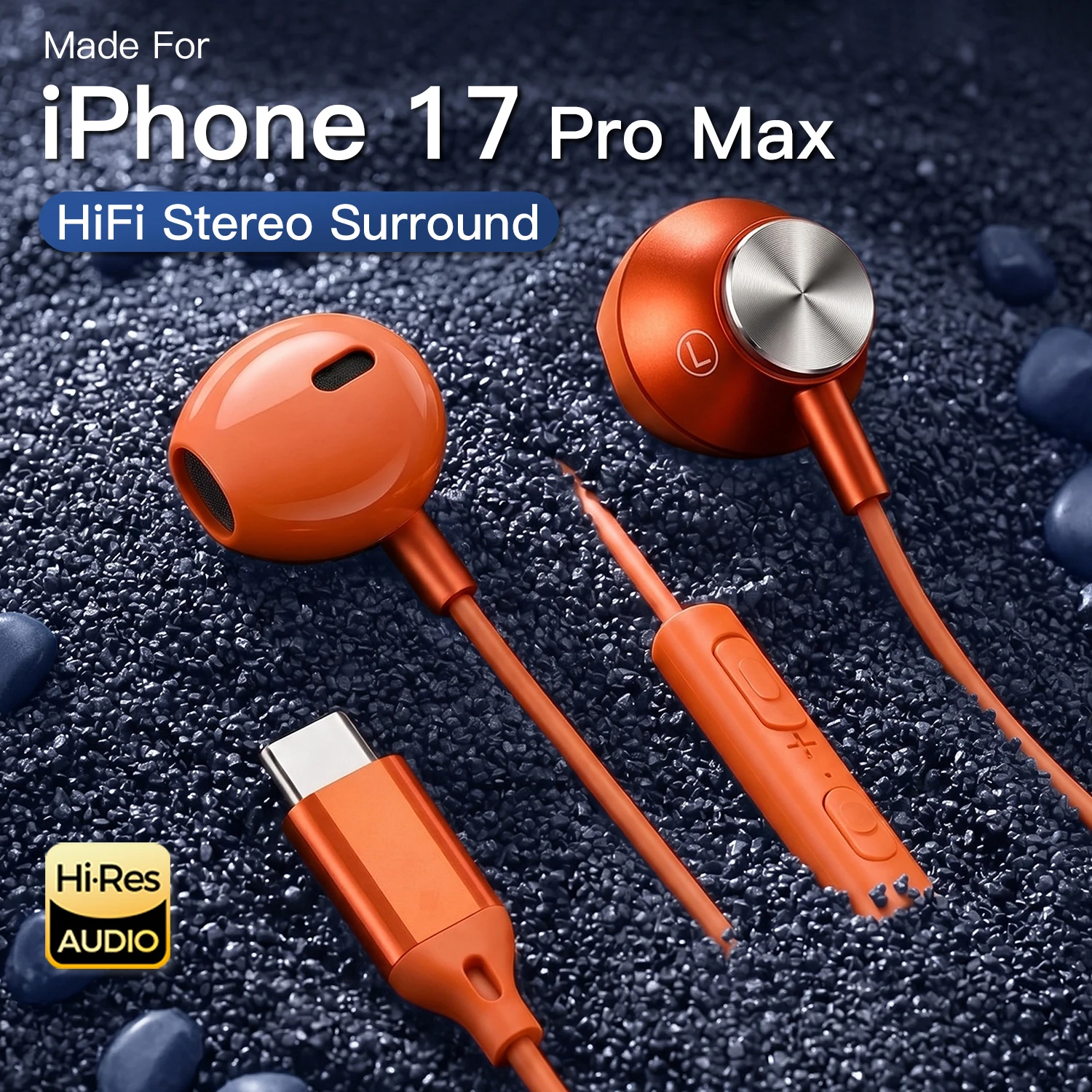 Фото Наушники проводные USB Type-C HiFi с объемным звуком для iPhone 17 Pro Max, Samsung Galaxy S26 S25, Xiaomi (внутриканальные) №1