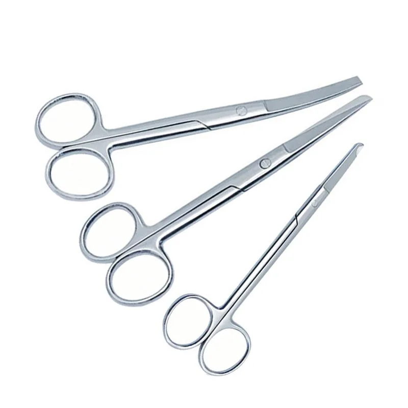 1pcs Remove Suture Scissors Medical Trimming Crescent Notch Scissors Straight Head Curved Head Scissors Stainless Steel
