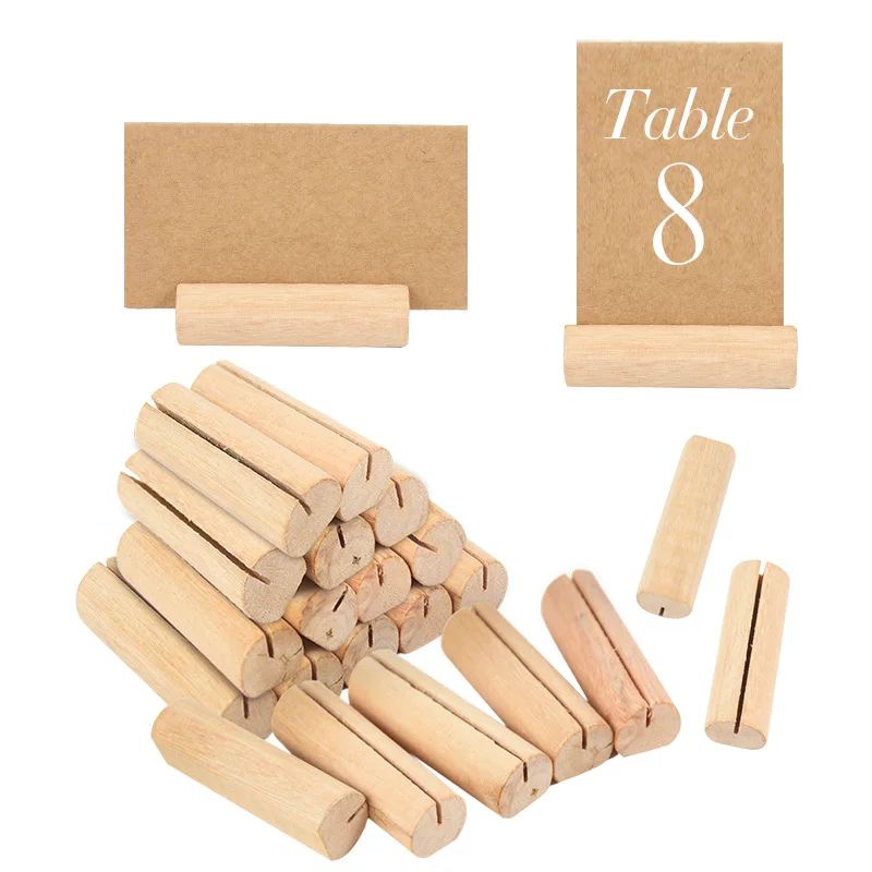 5/10Pcs Rustic Wedding Wooden Place Card Holders Photo Postcard Clip Stand Engagement Birthday Party Table Number Name Sign