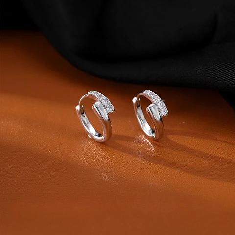 REETI стерлингового серебра 925 пробы, геометрические серьги-кольца, темперамент, простая инкрустация для женщин, свадебные украшения, аксессуары