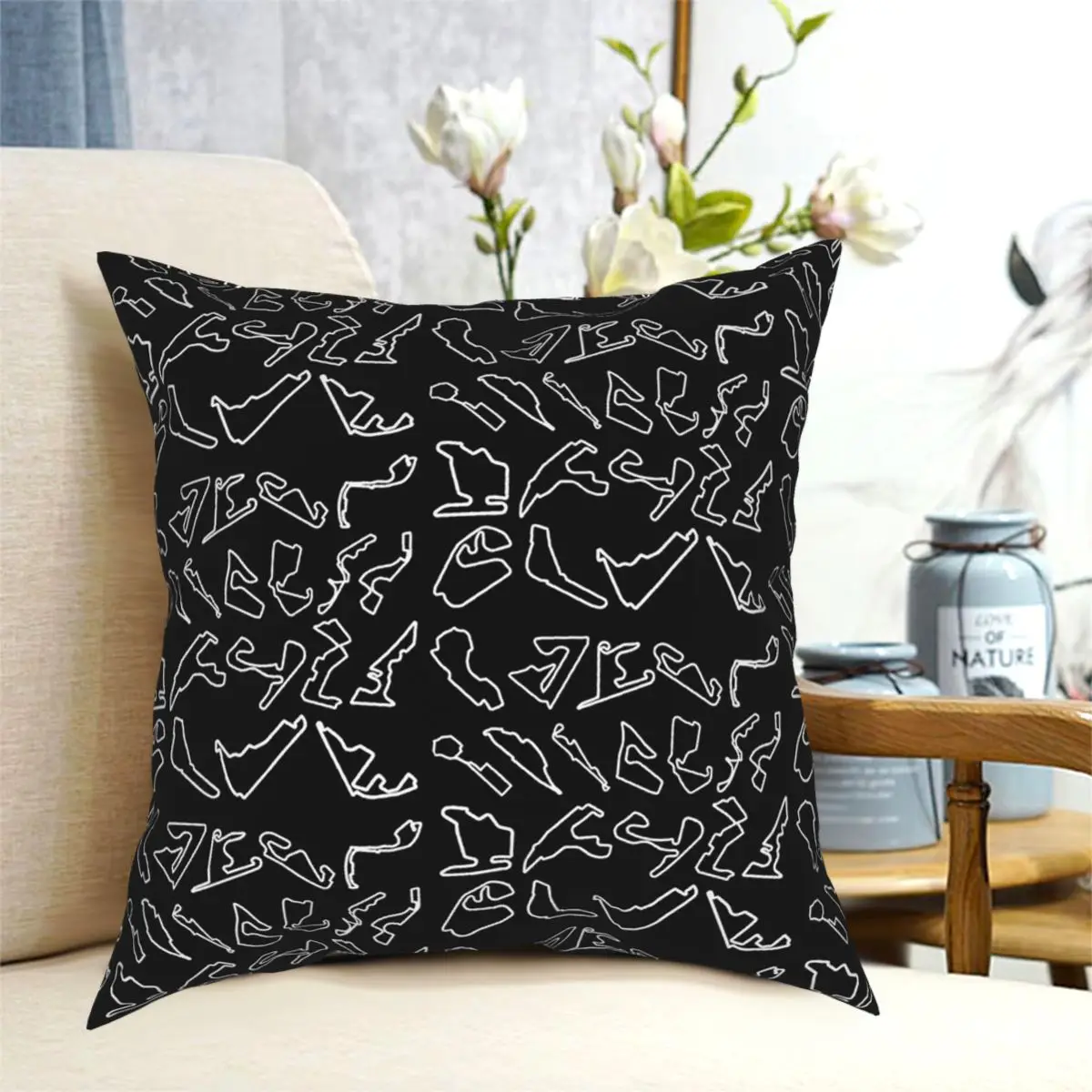 

Formula 1 2021 Season Circuit Layout Square Pillowcase Pattern Zipper Decorative Home Cushion Cover Wholesale