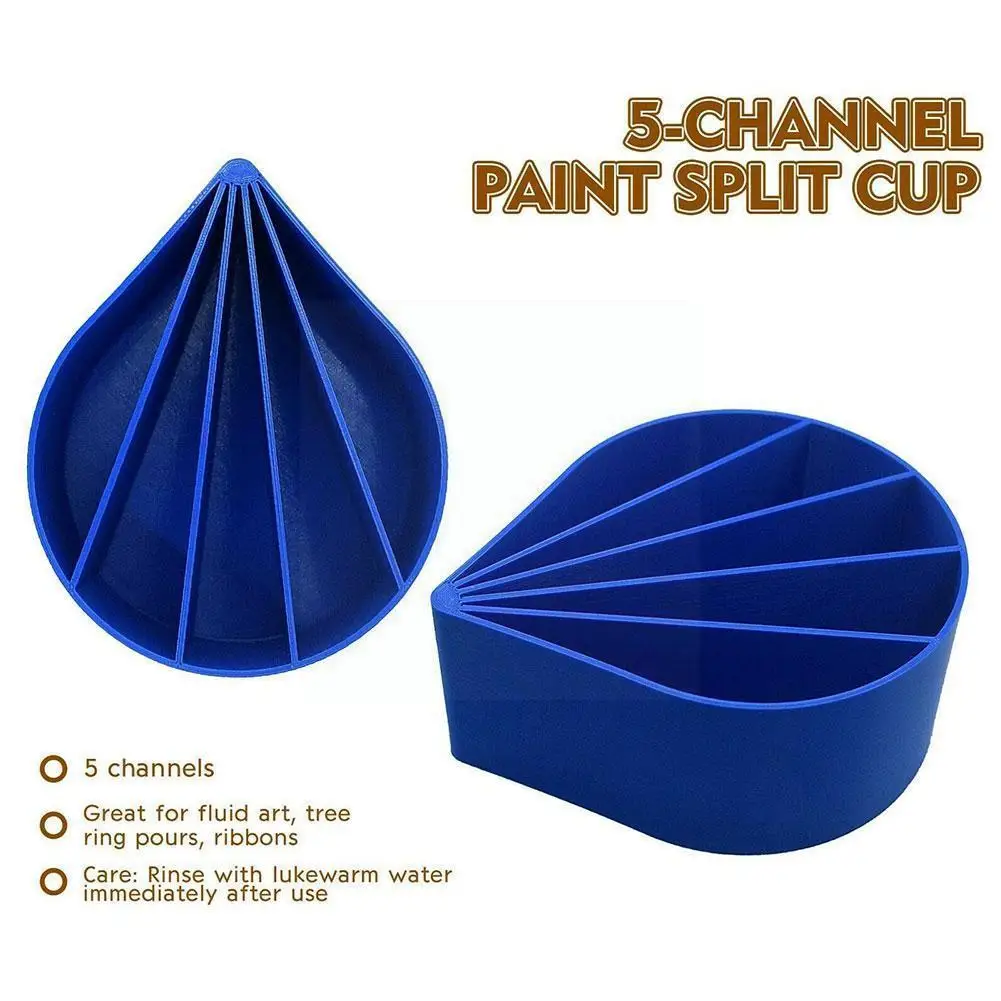 

1pcs Hot Sale Acrylic Pour Cup 5 Channels Paint Pouring Split Cup Art Pour Supplies Oil Drawing Set For Artist Diy Art Supp Z4z5