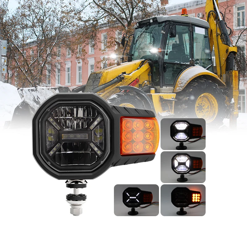 Фото Многофункциональная светодиодная комбинированная фара R149 60W для грузовиков и снегоуборочной техники с дальним/ближним светом и линзой с подогревом №5
