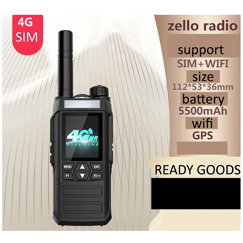 3.7V Android 5.1.1 System 4G Network Digital Zello Radio Trunking Walkie Talkie