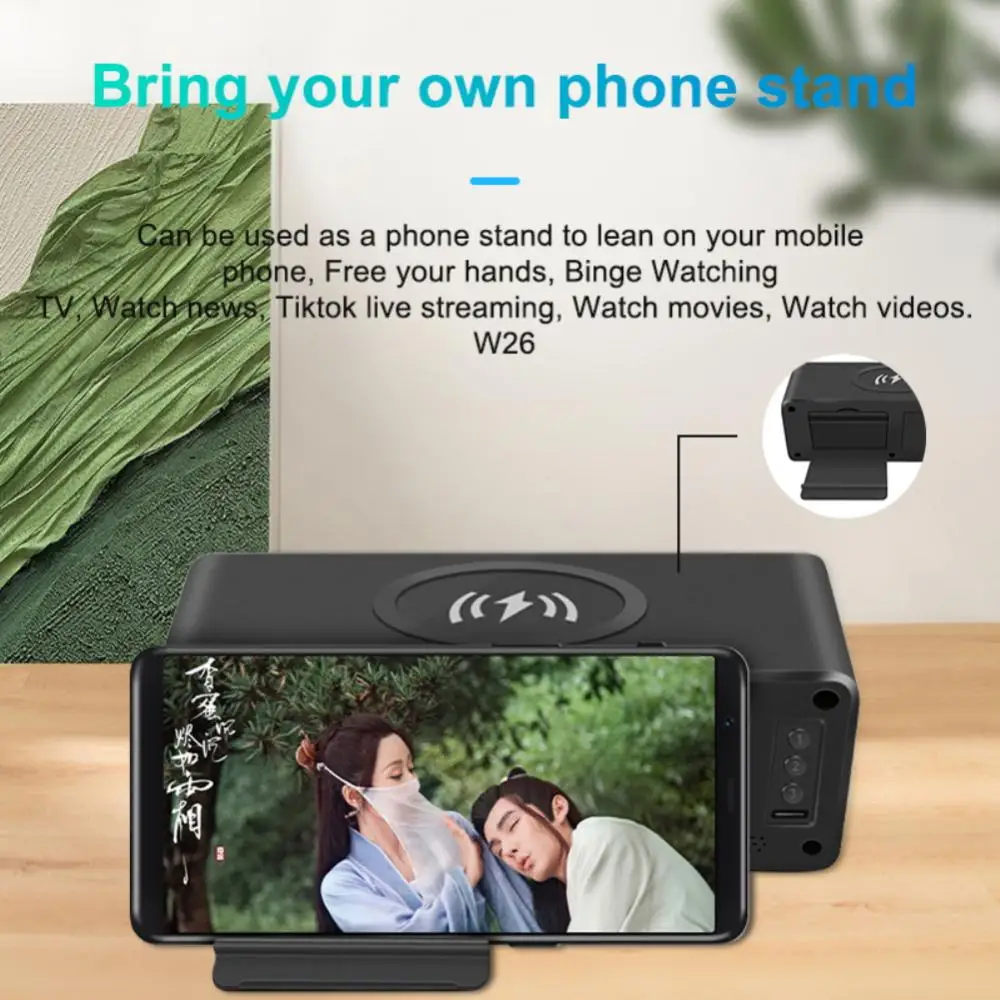 

Fm-радио, басовые колонки, будильник, часы, держатель для телефона с супер басами, функция термометра, колонки для спальни, радио