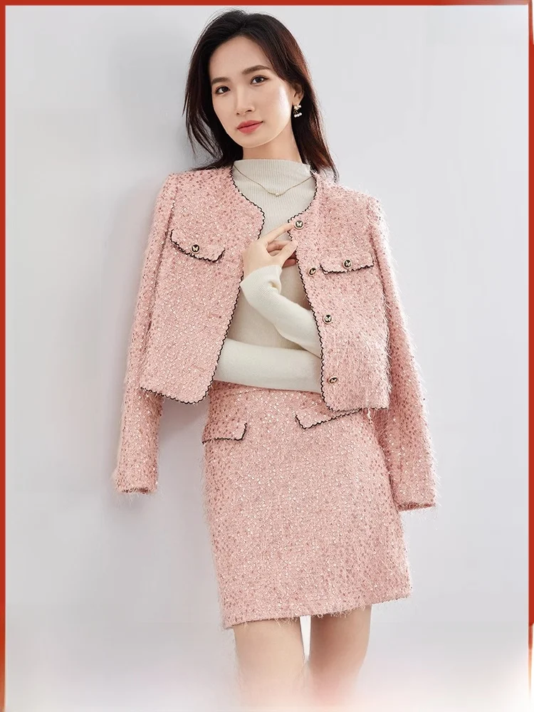 Популярное в этом году красивое розовое платье женская весенне-осенняя новая