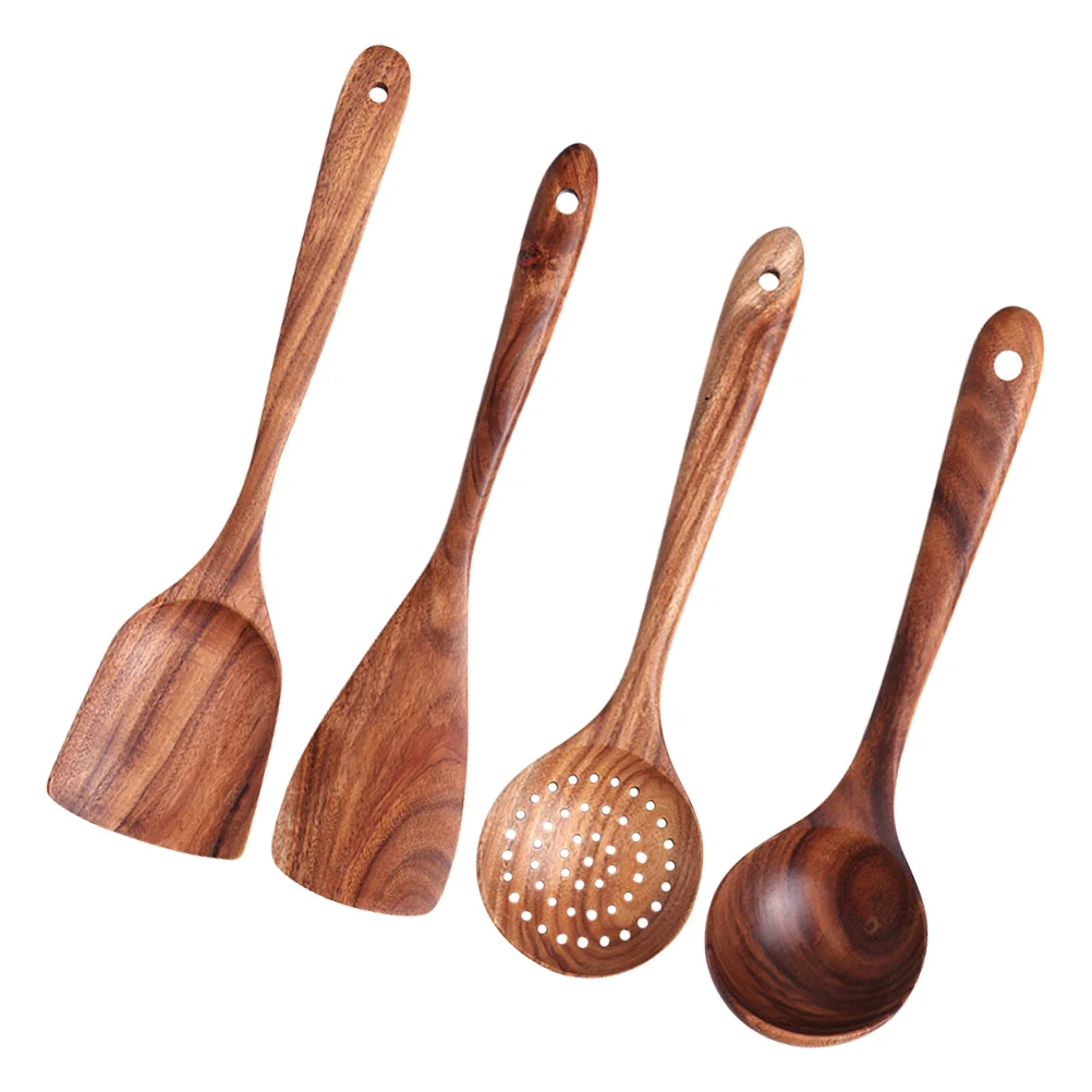 

4pcs Colander Spatula Cookware Mixing Spoon Chinese Cooking Utensils Spatula Cooking Utensils