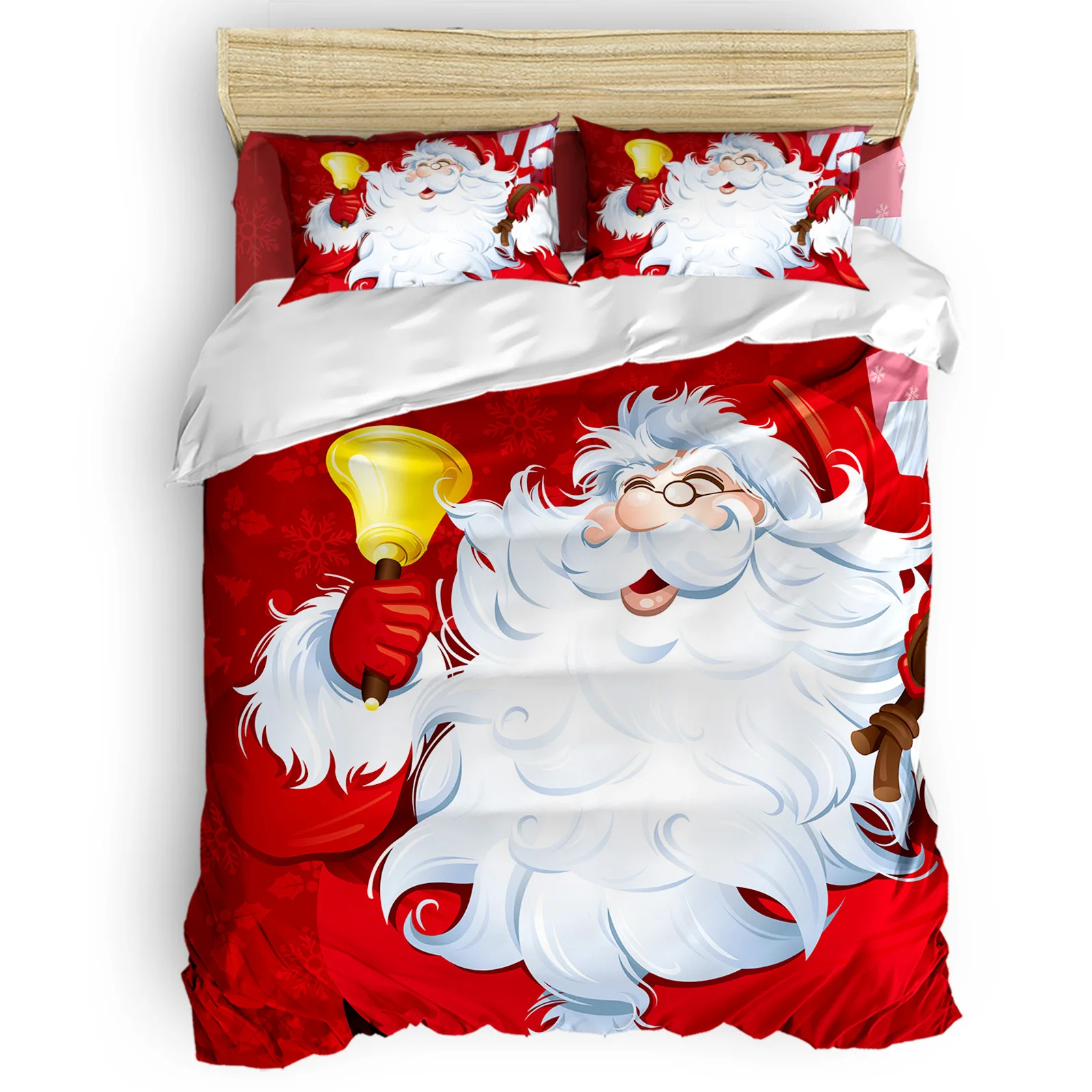 

Merry Christmas Santa 2/3/4pcs Comforter Duvet Cover Pillowcase Bedsheet Bedspread King Queen Size Bedding Set Kit
