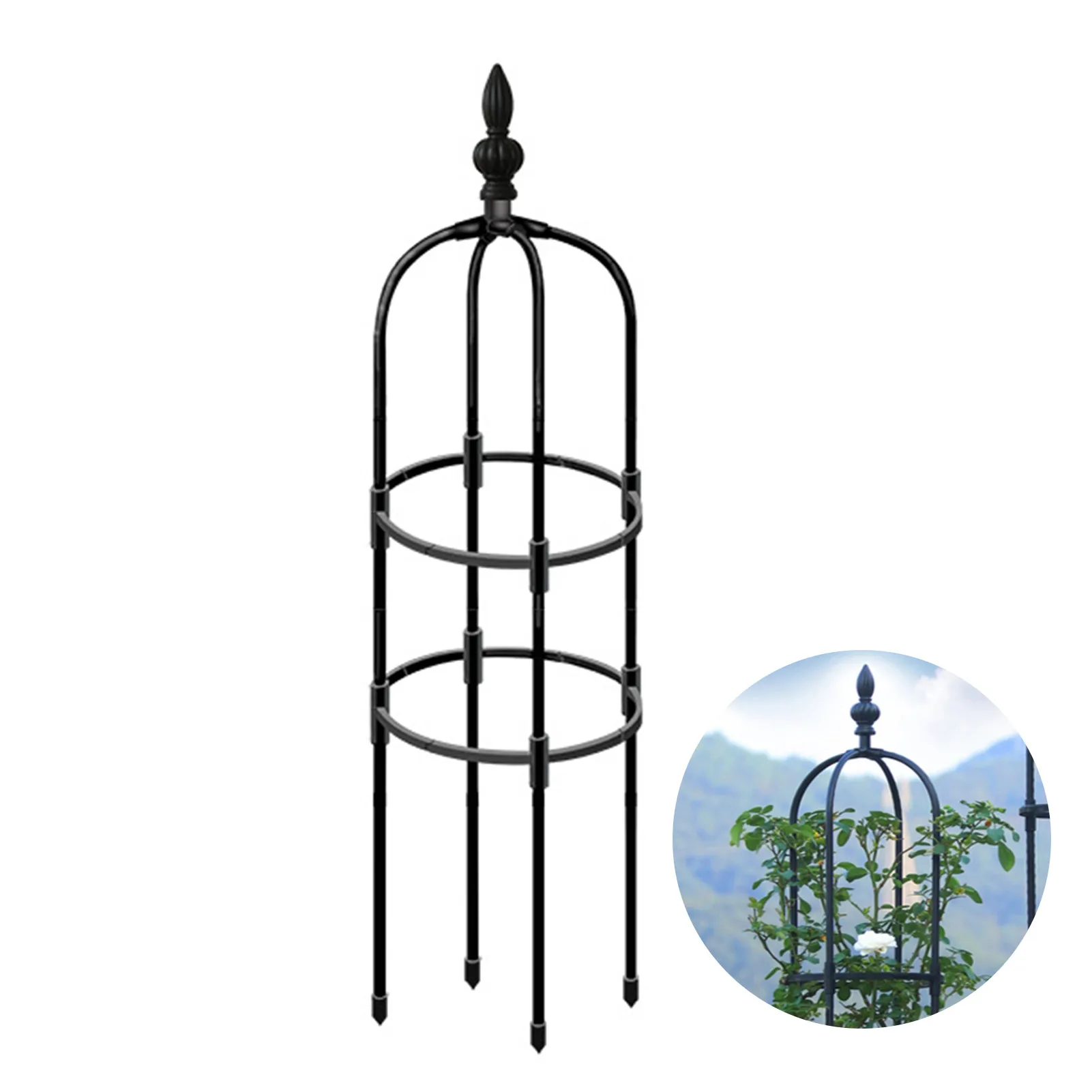 

Garden Obelisk Trellis Plant Support Tower Stand For Flower Vine Frame Trellis Vines Floral Weather-Proof Garden Trellis Decor