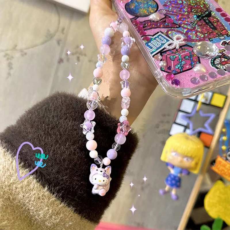 Милый кулон Kuromi шнурок милая цепочка для телефона ремешок на запястье девушек